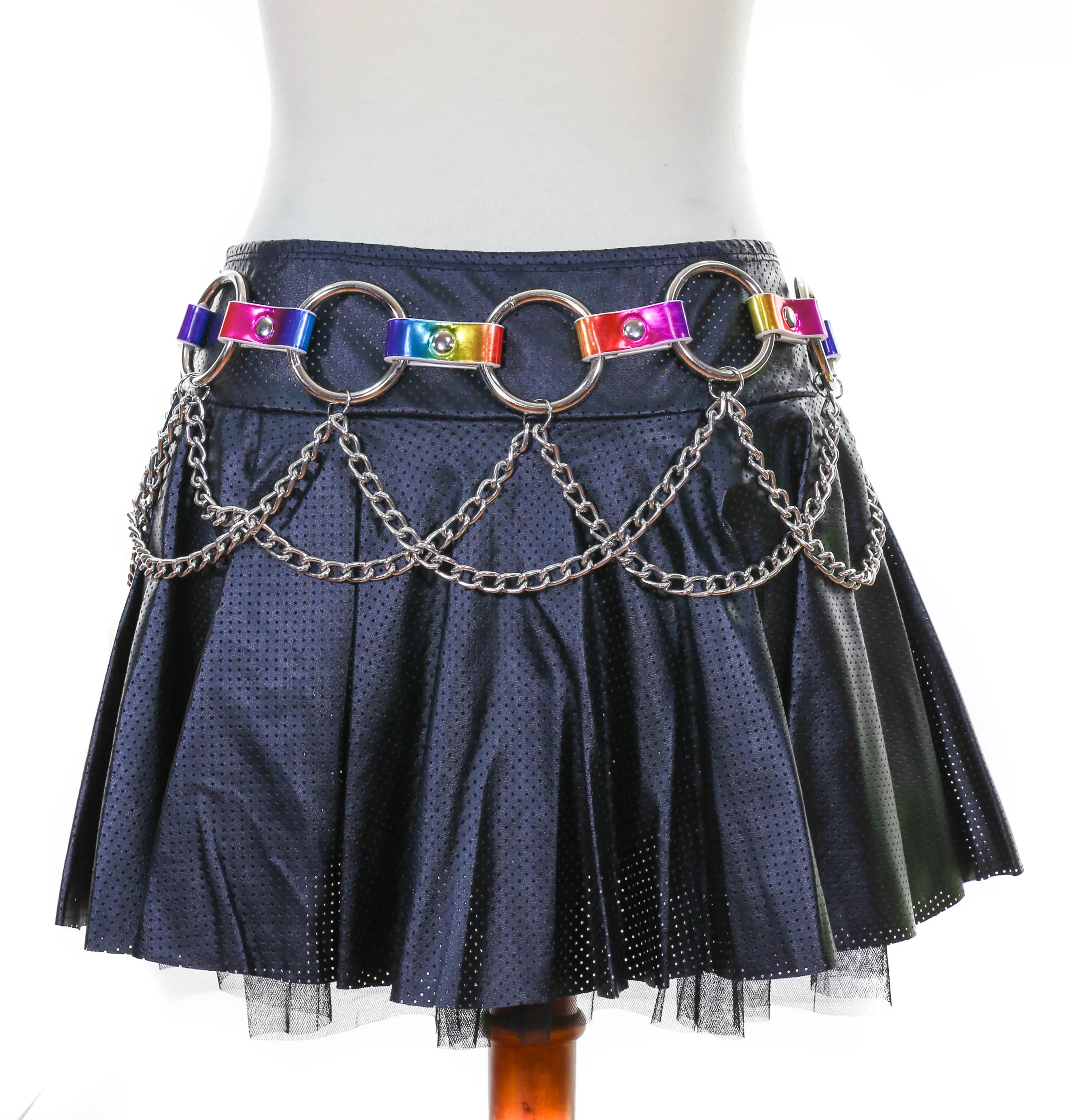 Rainbow Ring Link Belt With Chain