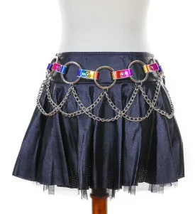 Rainbow Ring Link Belt With Chain