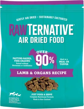 RawTernative Air Dried Dog Food, High Protein, Over 90% Real Lamb & Lamb Organs   New Zealand Green Mussels, Complete Meal or Topper, Grain Free, Gluten Free, Non GMO, (5 oz Bag)