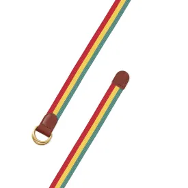 Red, Yellow & Green Surcingle D-Ring Belt