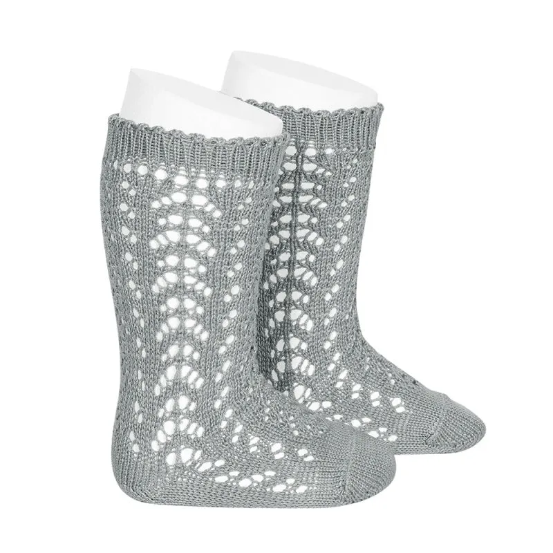Sage Long Open Lace Socks
