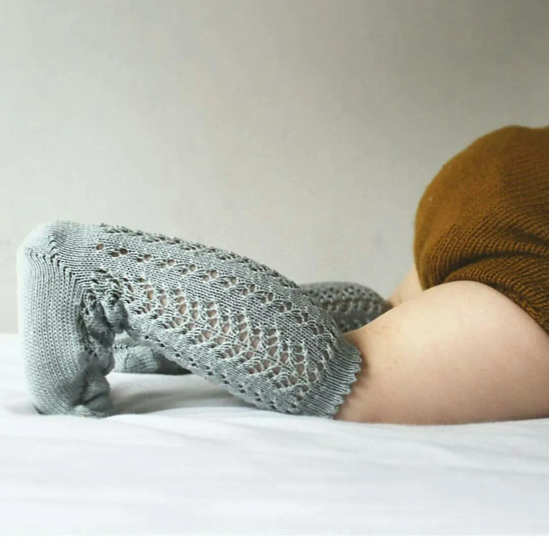 Sage Long Open Lace Socks