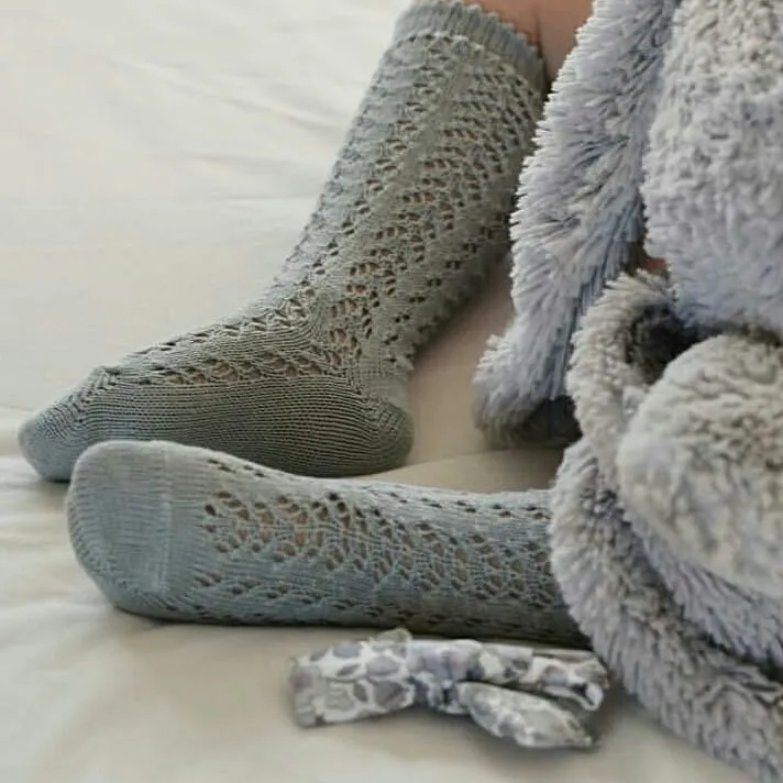 Sage Long Open Lace Socks
