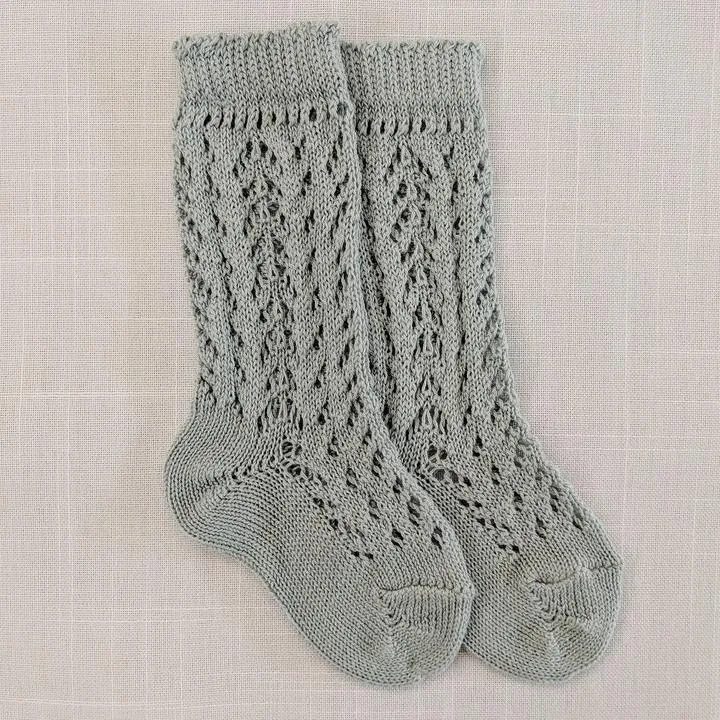 Sage Long Open Lace Socks