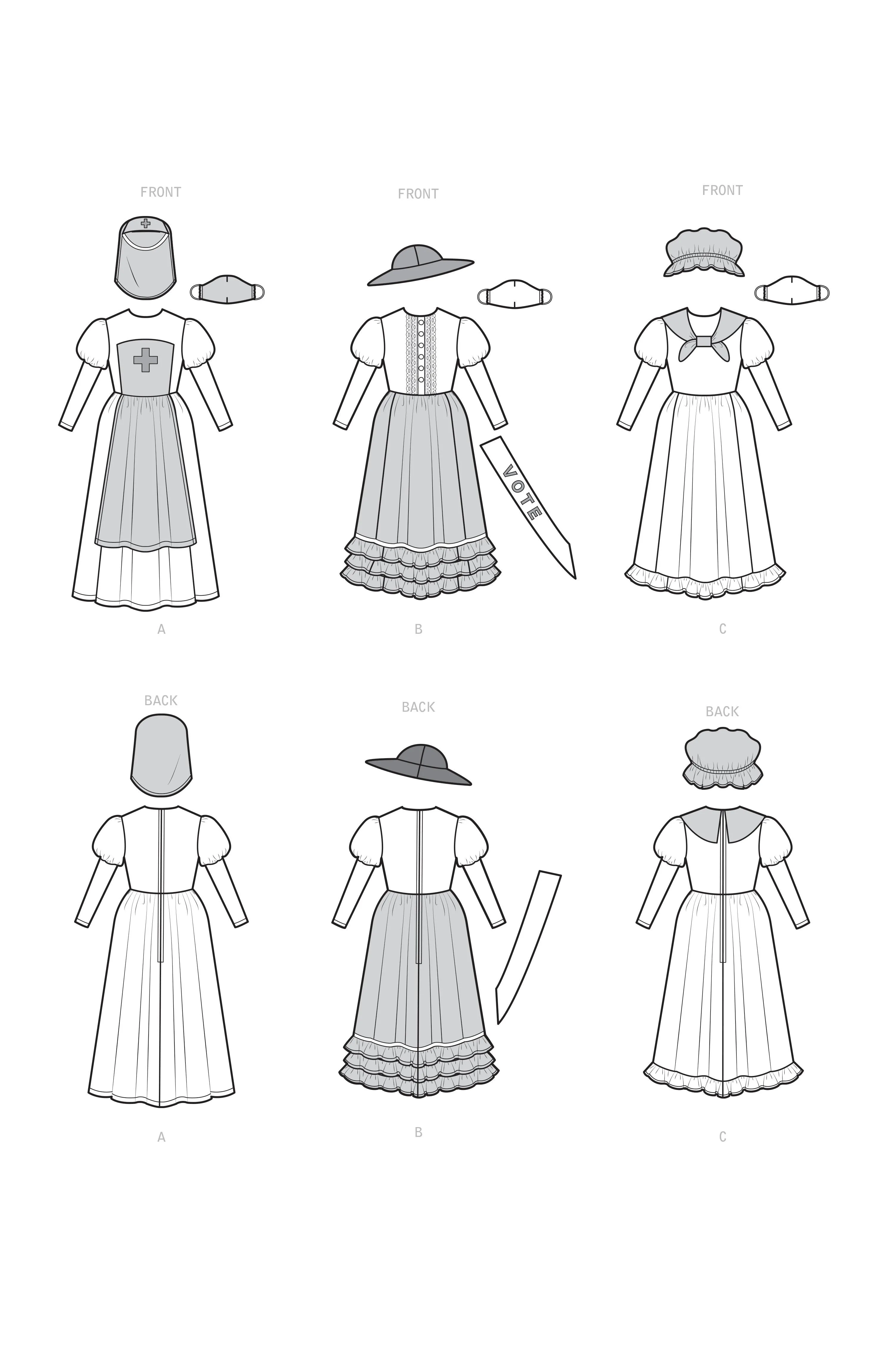 Simplicity Sewing Pattern 9352 Girls' Costumes and Face Covers