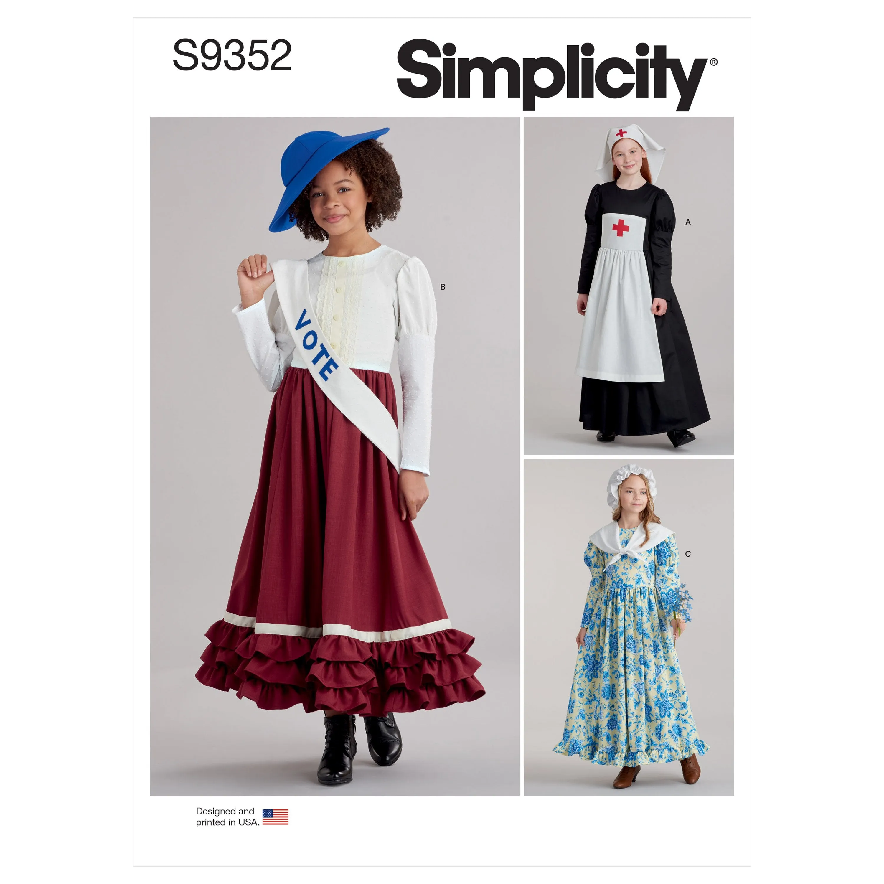 Simplicity Sewing Pattern 9352 Girls' Costumes and Face Covers