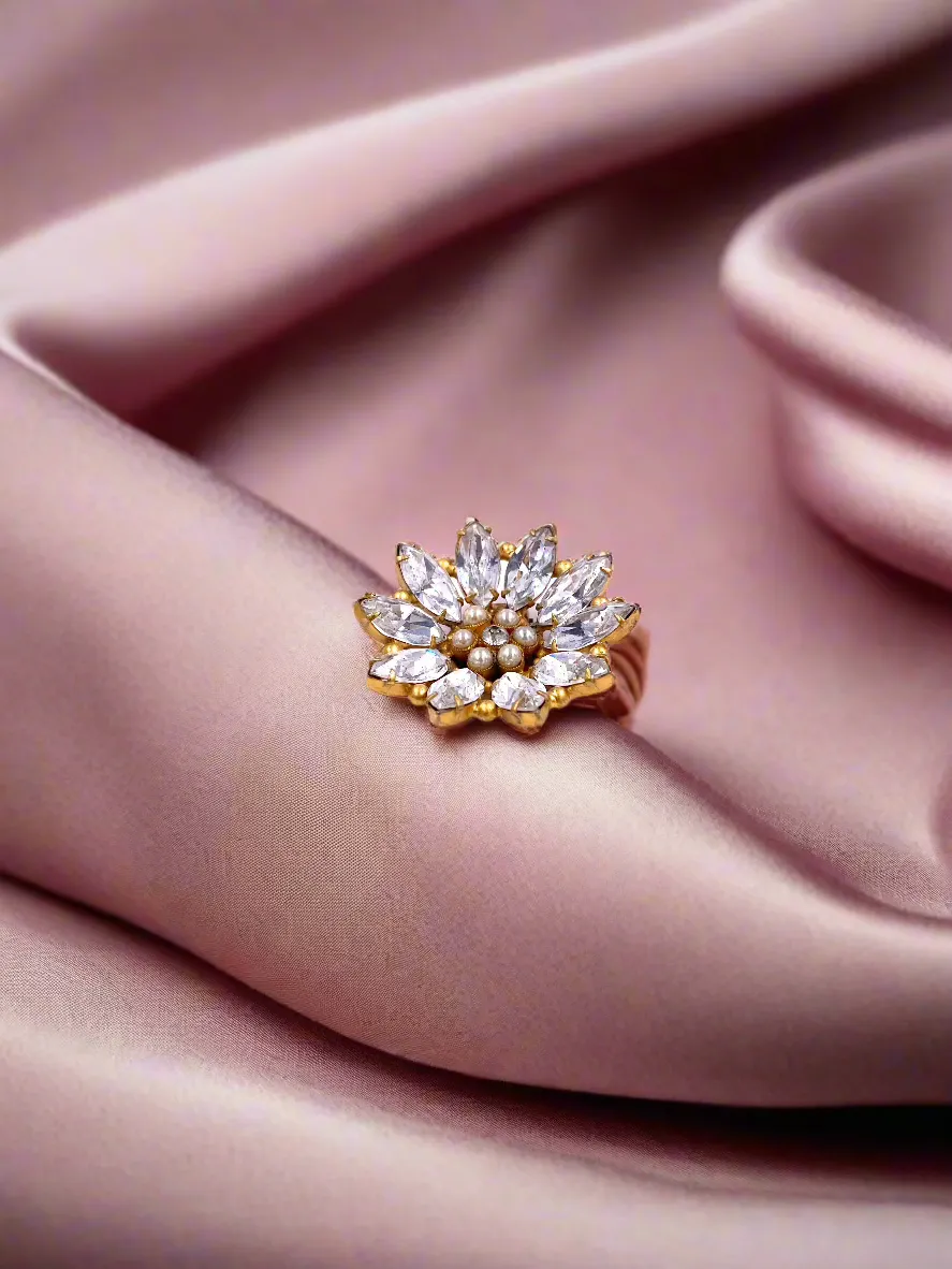 Small Rhinestone Flower Clip/Brooch