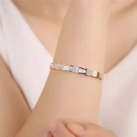 Snake Shaped Shell Bracelet: Geometric 316 Steel Women's Accessory