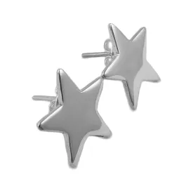 Sterling Silver Star Earrings Medium