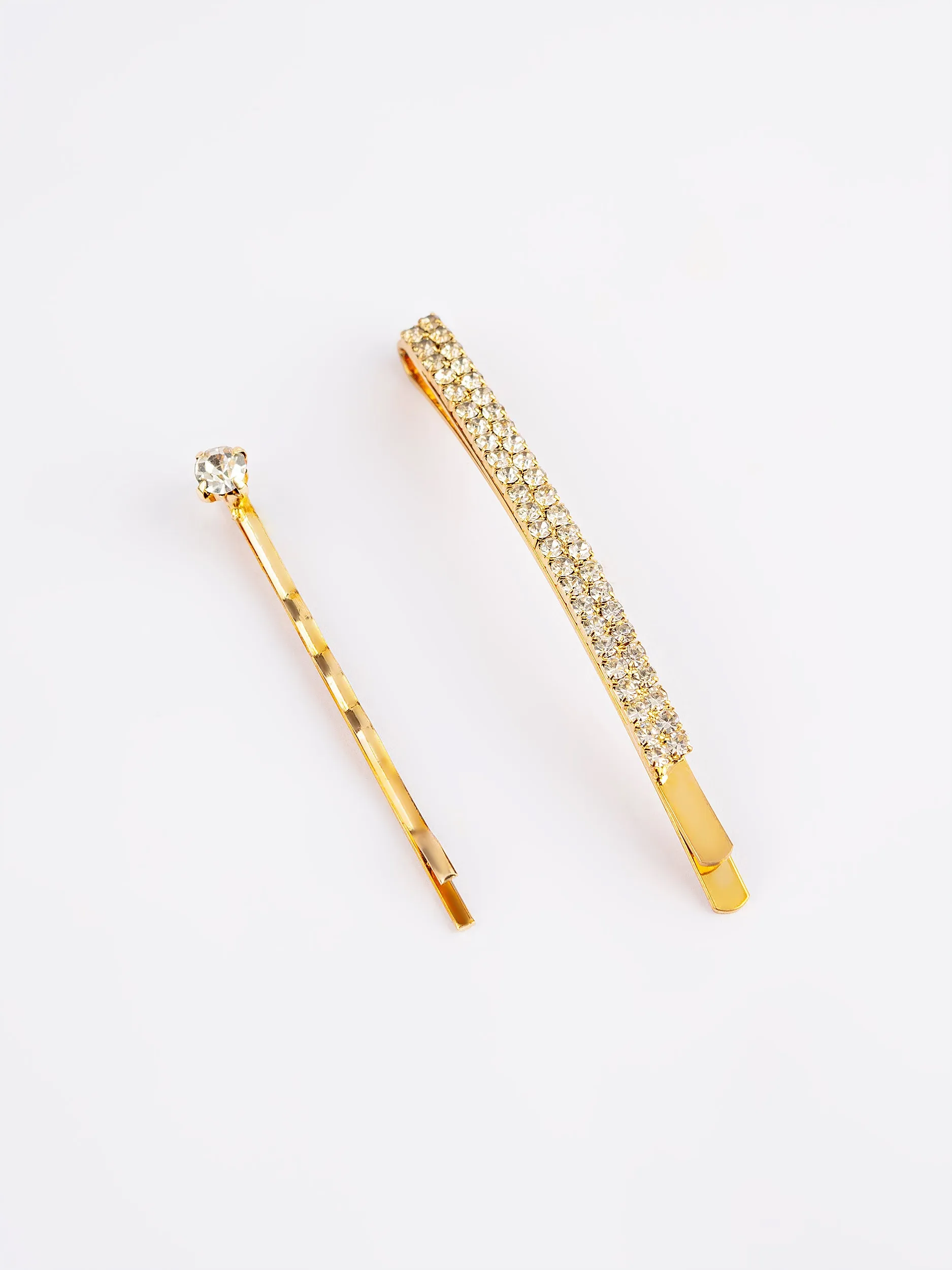 Stone Embellished Hair Clip Set