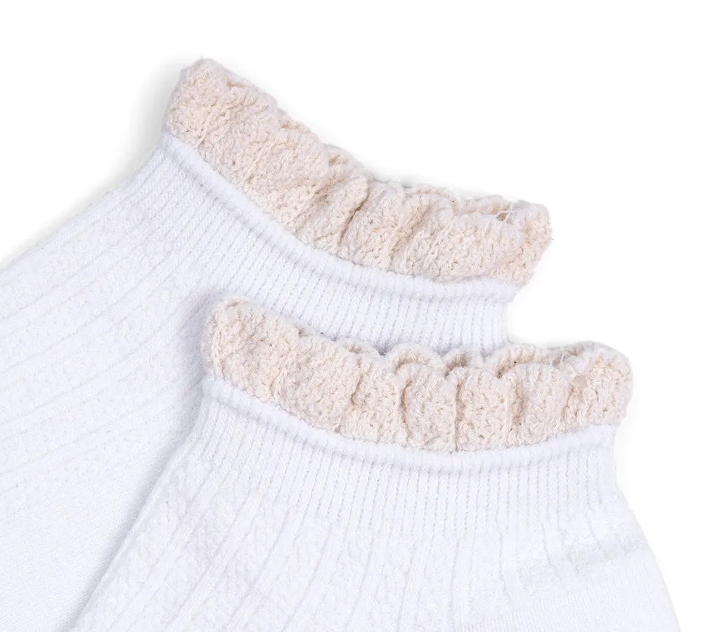 TARRAMARRA® 100% Cotton Ruffle Shallow Mouth Socks One Pair