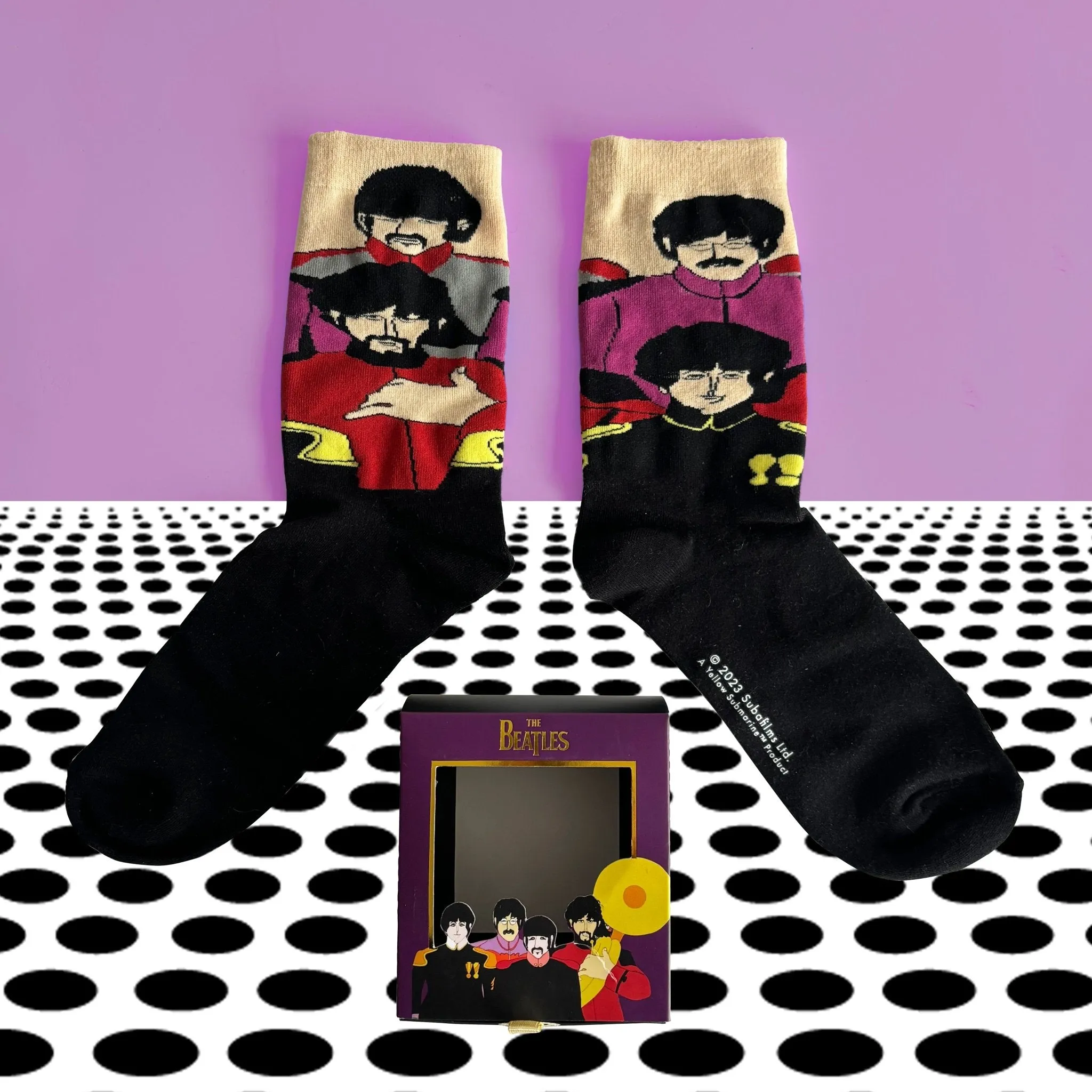 The Beatles Yellow Submarine Faces Socks
