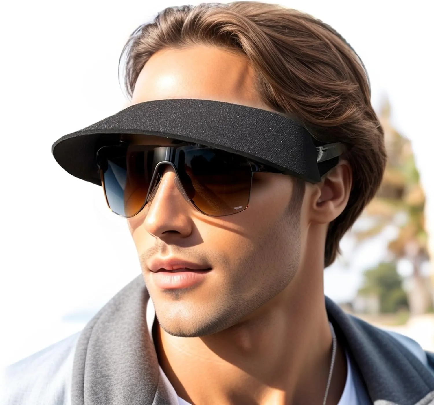 Visor ATTACHES to Sunglasses, EVA Foam, Unisex