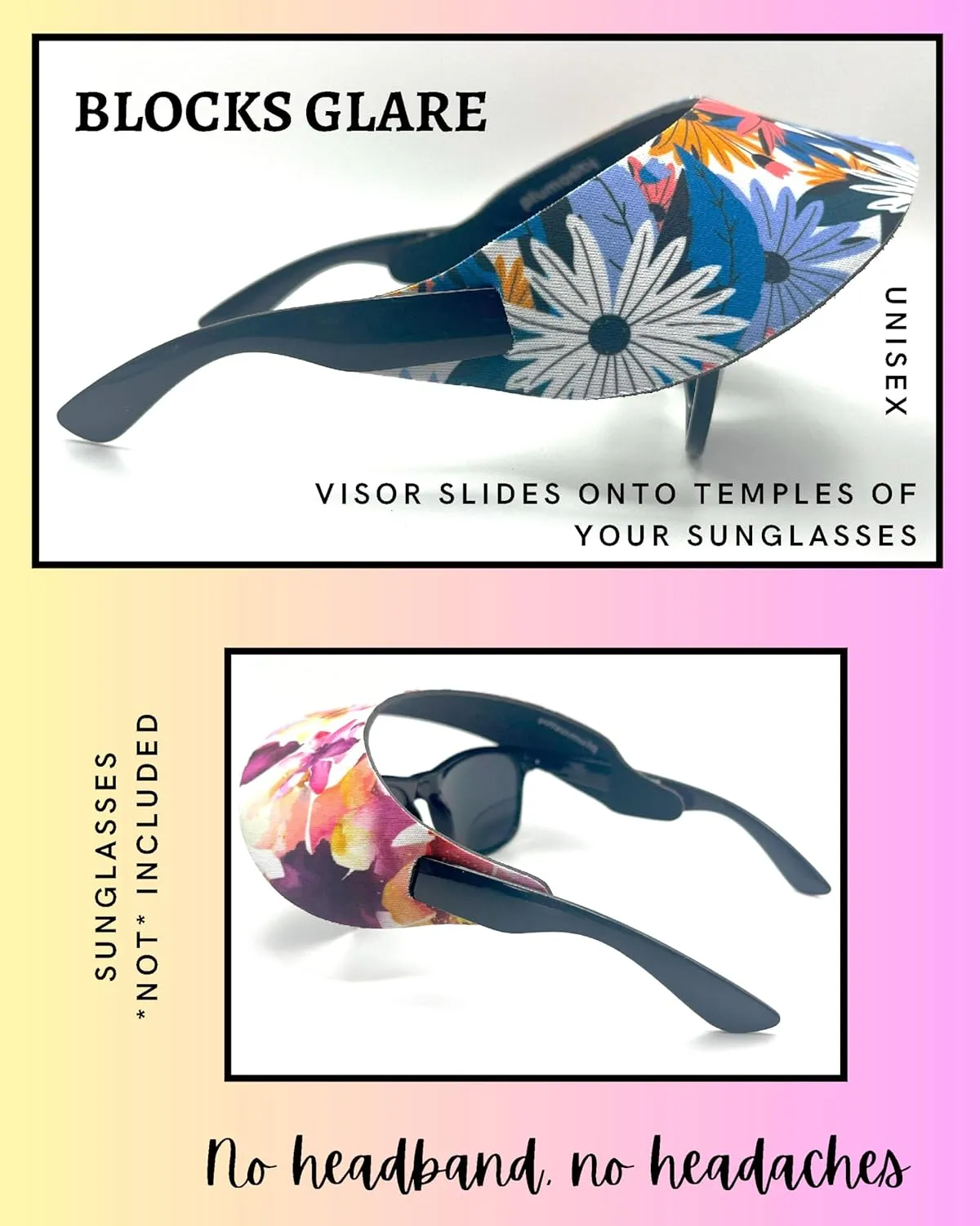 Visor ATTACHES to Sunglasses, EVA Foam, Unisex