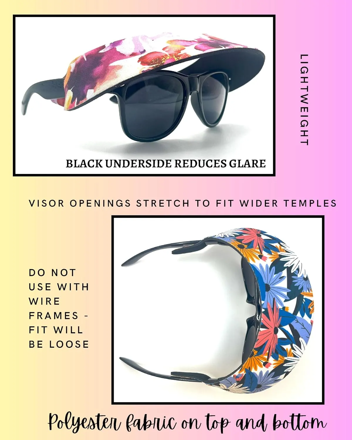 Visor ATTACHES to Sunglasses, EVA Foam, Unisex