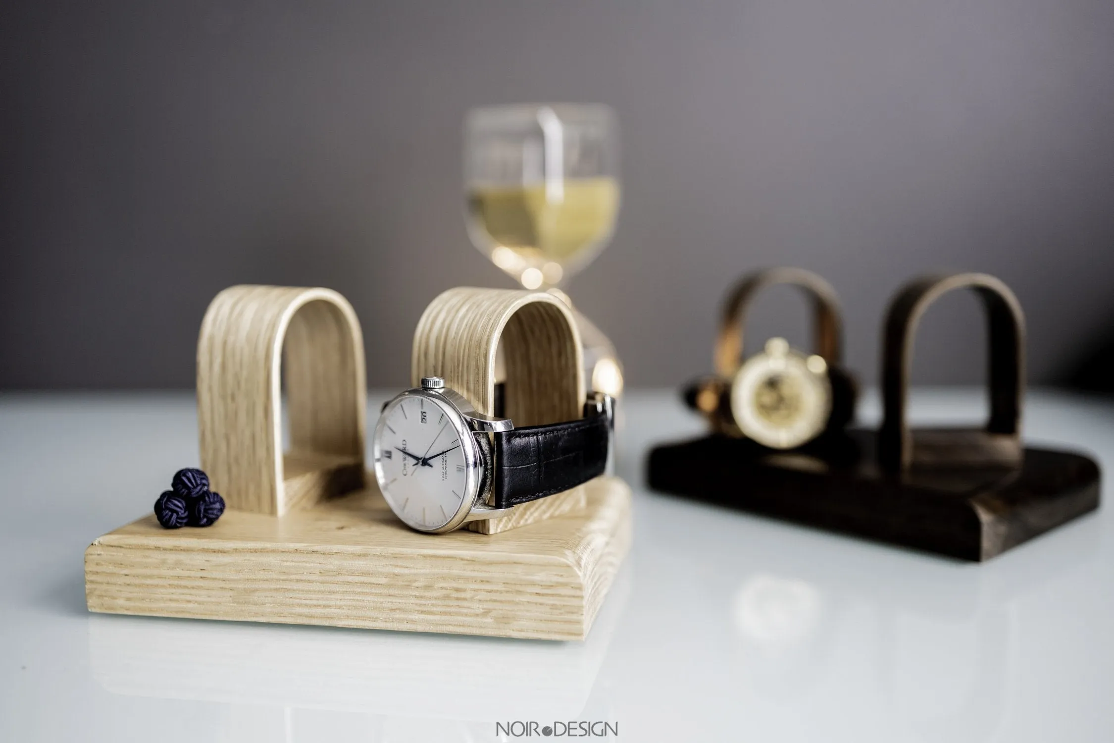 Watch Stand Display Holds 2 - Walnut