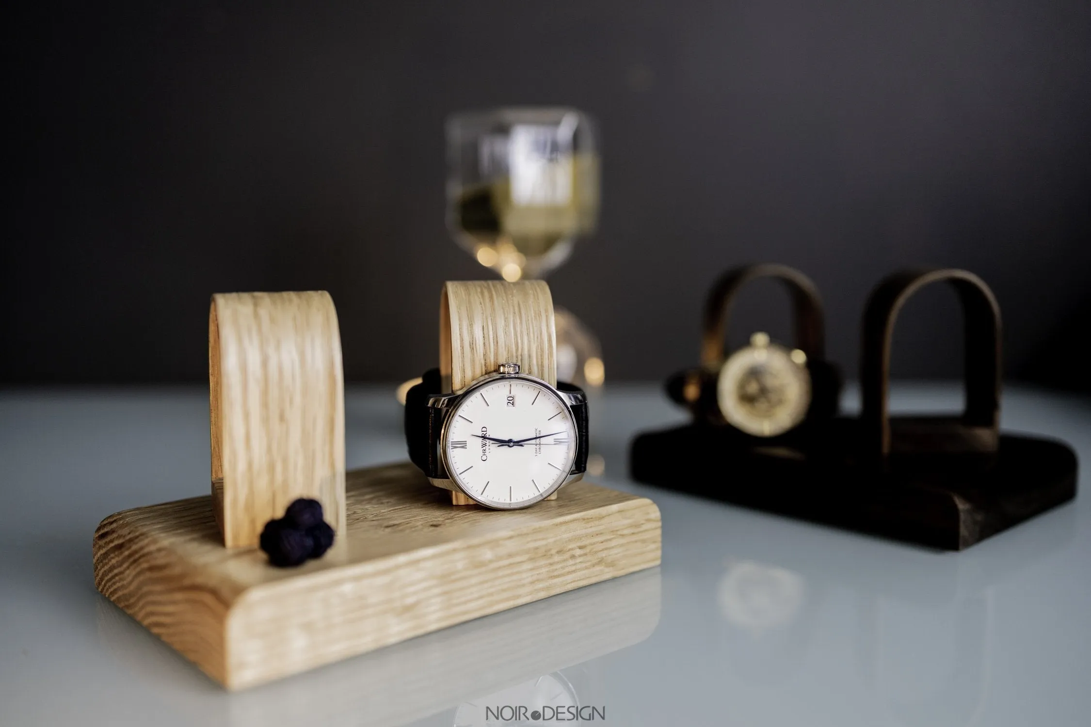 Watch Stand Display Holds 2 - Walnut