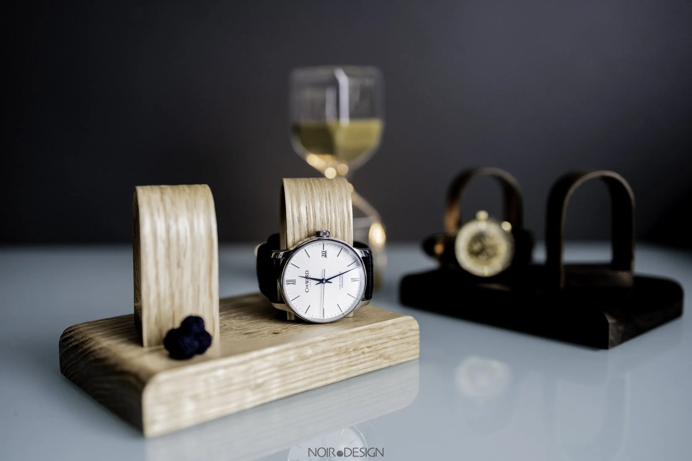 Watch Stand Display Holds 2 - Walnut