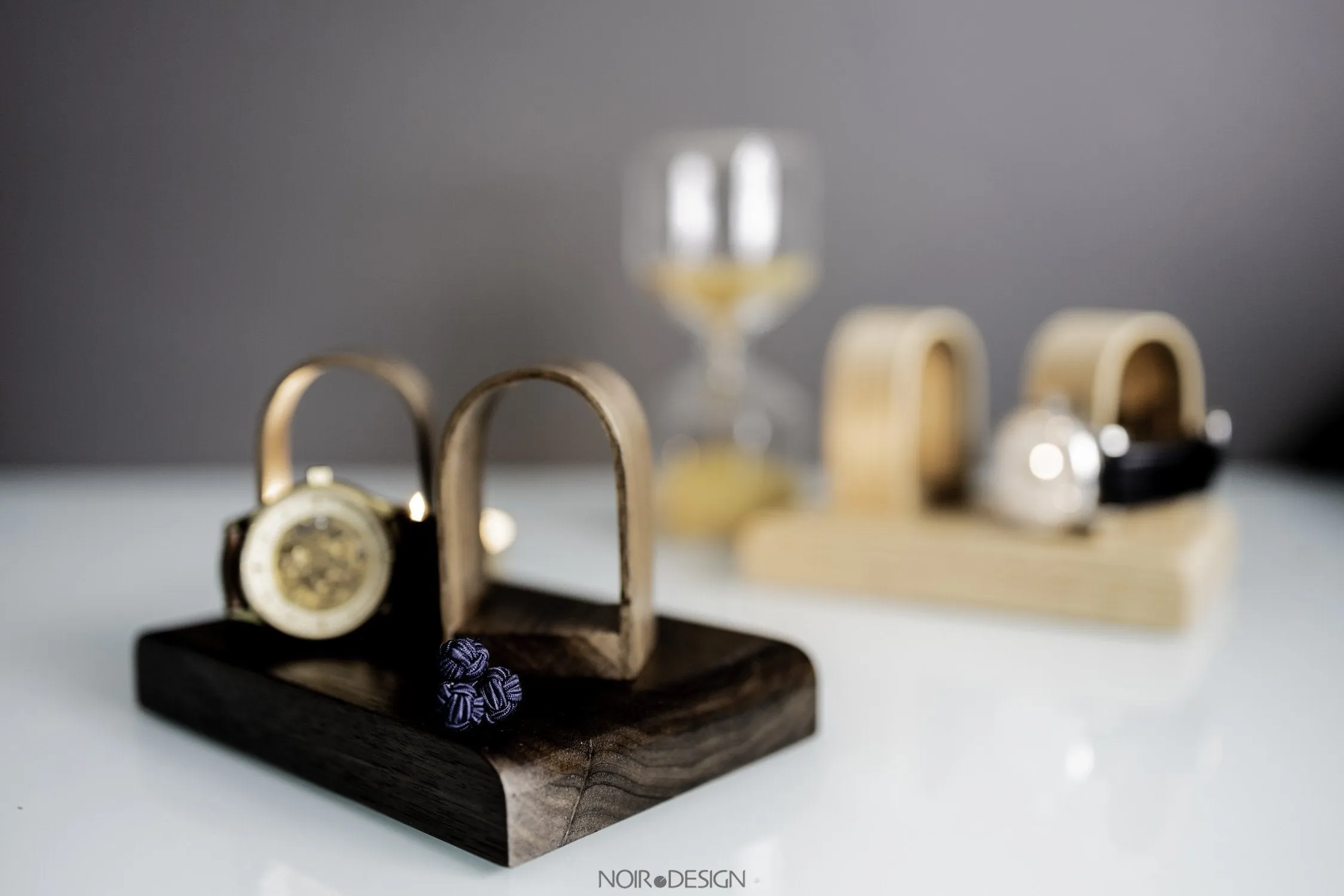 Watch Stand Display Holds 2 - Walnut