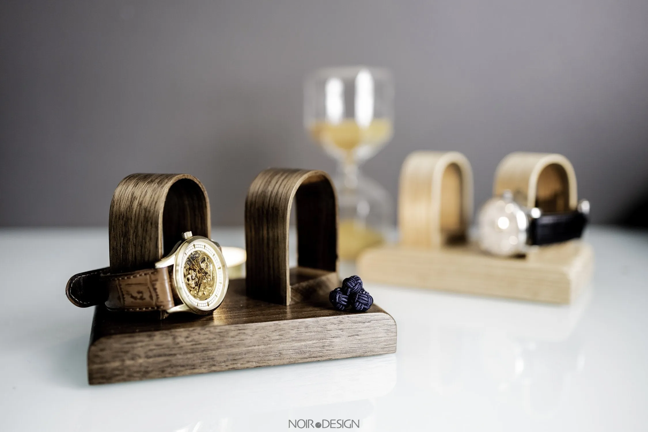 Watch Stand Display Holds 2 - Walnut