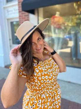 Wide Brim Banded Hat