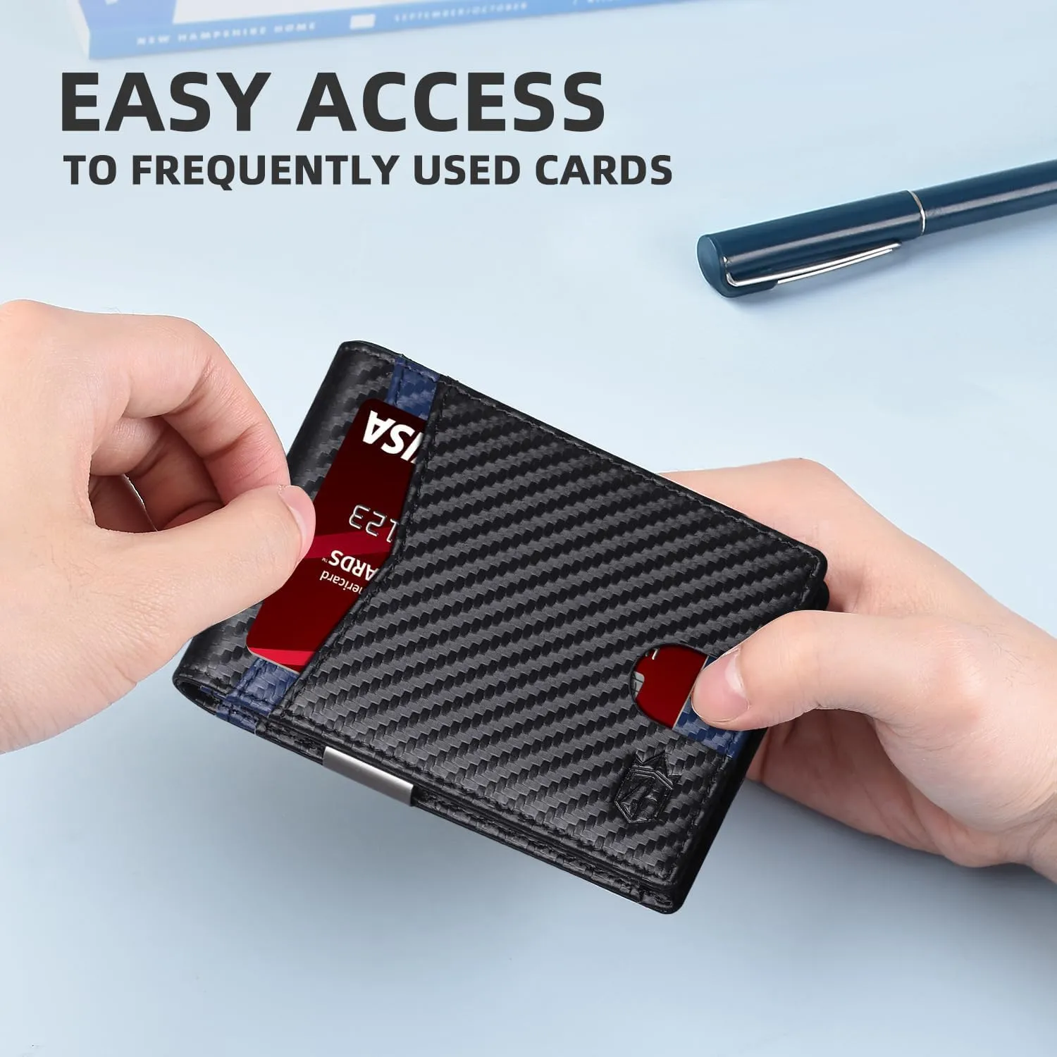Zitahli Slim Wallet for Men Gifts 12 Card Slots ID Window With Money Clip Minimalist RFID Front Pocket Bifold Leather Small Thin Gift Box Dad Birthday Christmas Regalos Hombres